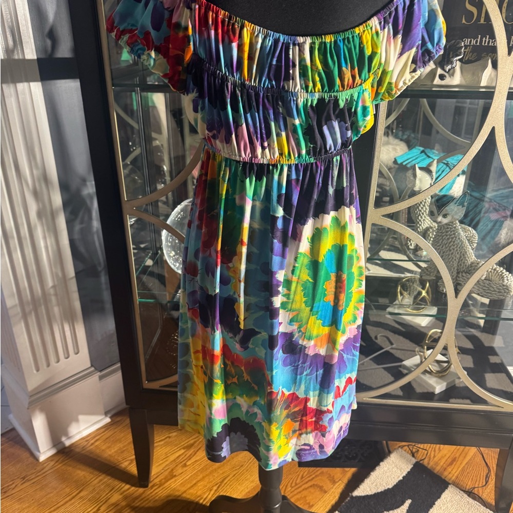 Blue Sage Tropical Fun Colored Dress
